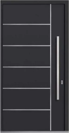 Dark timber security steel door, steel security leaf, powder-coated finish (SS-017)
