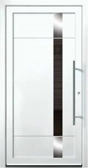 Grey security steel door, steel security leaf, powder-coated finish (SS-019)
