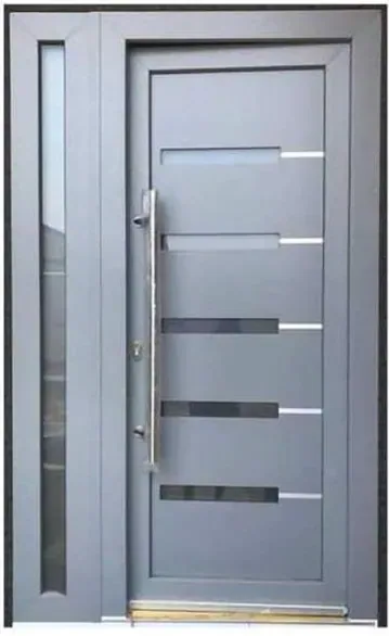 Grey security steel door, steel security leaf, powder-coated finish (SS-020)