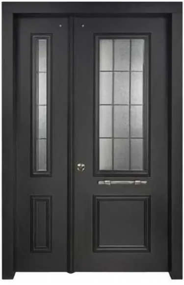 Charcoal security steel door, steel security leaf, powder-coated finish (SS-021)