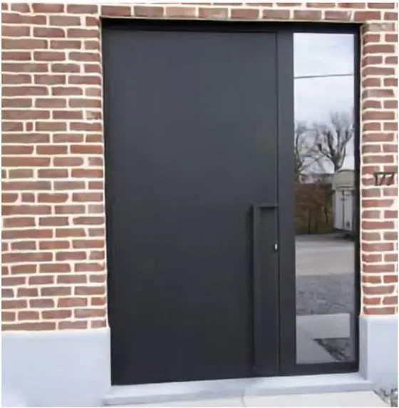 Charcoal security steel door, steel security leaf, powder-coated finish (SS-025)