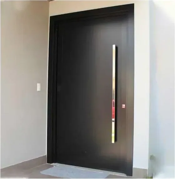 Charcoal security steel door, steel security leaf, powder-coated finish (SS-027)