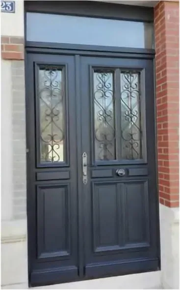 Charcoal security steel door, steel security leaf, powder-coated finish (SS-028)