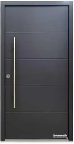 Charcoal security steel door, steel security leaf, powder-coated finish (SS-030)