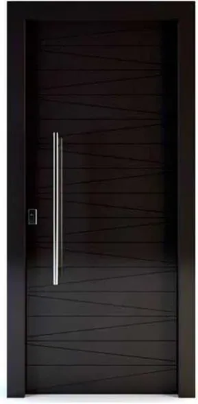 Black security steel door, steel security leaf, powder-coated finish (SS-031)