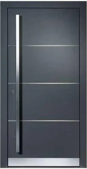 Charcoal security steel door, steel security leaf, powder-coated finish (SS-033)