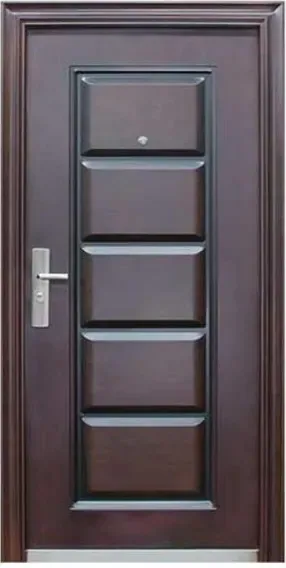 Charcoal security steel door, steel security leaf, powder-coated finish (SS-035)