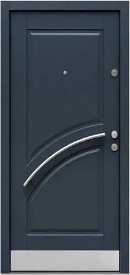 Charcoal security steel door, steel security leaf, powder-coated finish (SS-038)