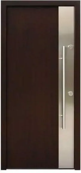 Black security steel door, steel security leaf, powder-coated finish (SS-039)
