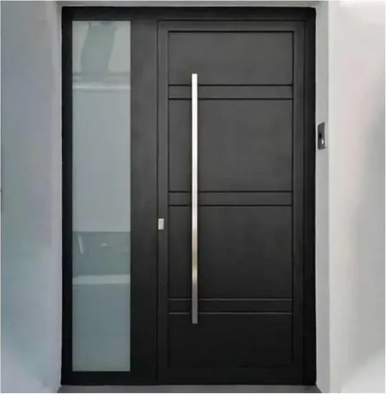 Charcoal security steel door, steel security leaf, powder-coated finish (SS-045)