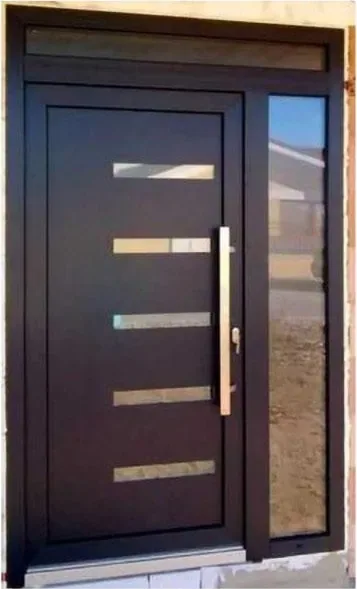 Charcoal security steel door, steel security leaf, powder-coated finish (SS-052)