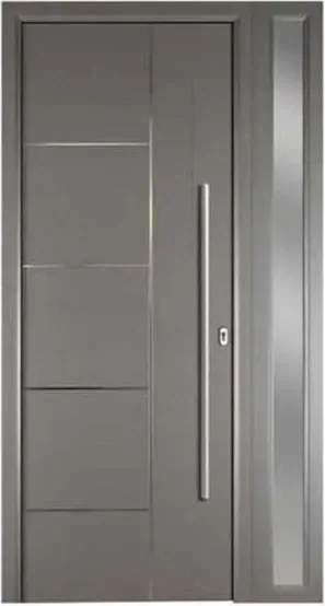 Grey security steel door, steel security leaf, powder-coated finish (SS-053)