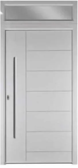 White security steel door, steel security leaf, powder-coated finish (SS-054)