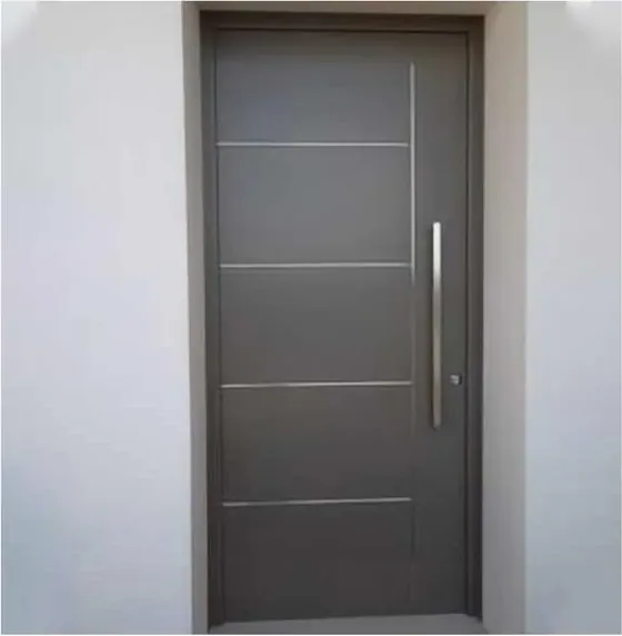 Charcoal security steel door, steel security leaf, powder-coated finish (SS-058)