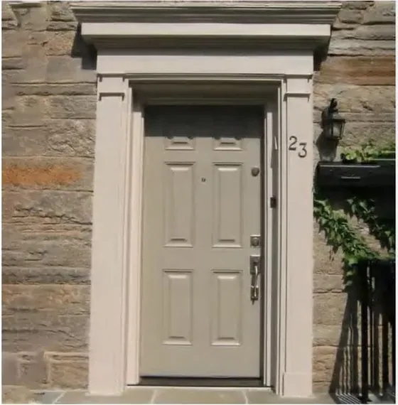 Grey security steel door, steel security leaf, powder-coated finish (SS-059)