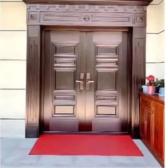 Grey security steel door, steel security leaf, powder-coated finish (SS-062)