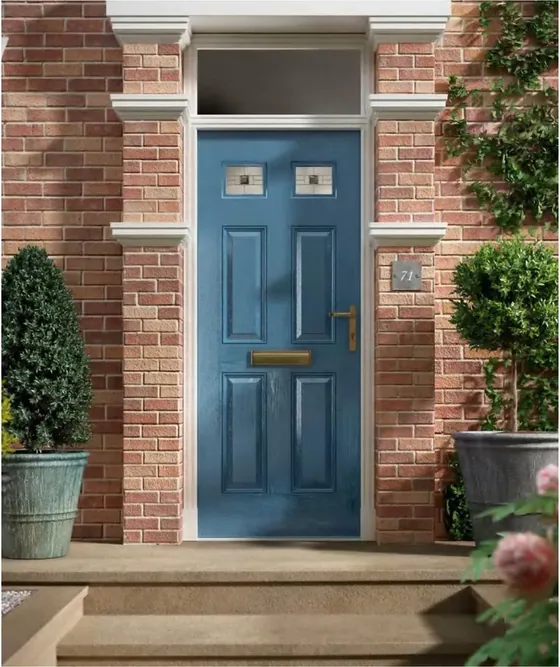 Charcoal security steel door, steel security leaf, powder-coated finish (SS-076)