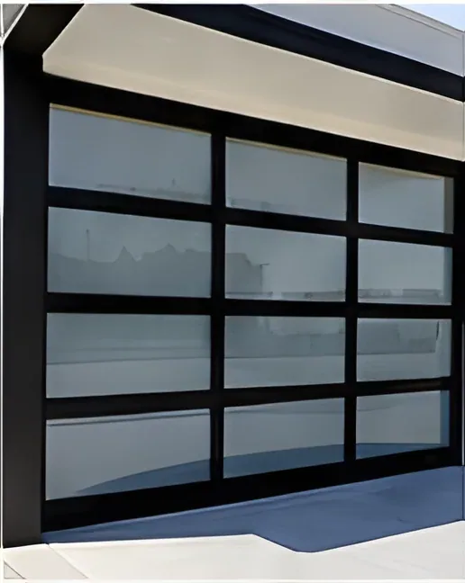 Full-view glass garage door, tinted, aluminium frame, insulated glazing, sectional (GR-03)