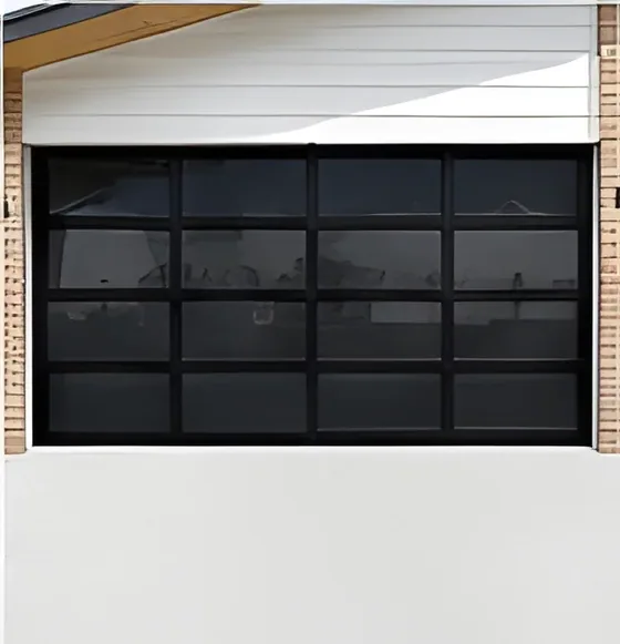Full-view glass garage door, tinted, aluminium frame, insulated glazing, sectional (GR-05)